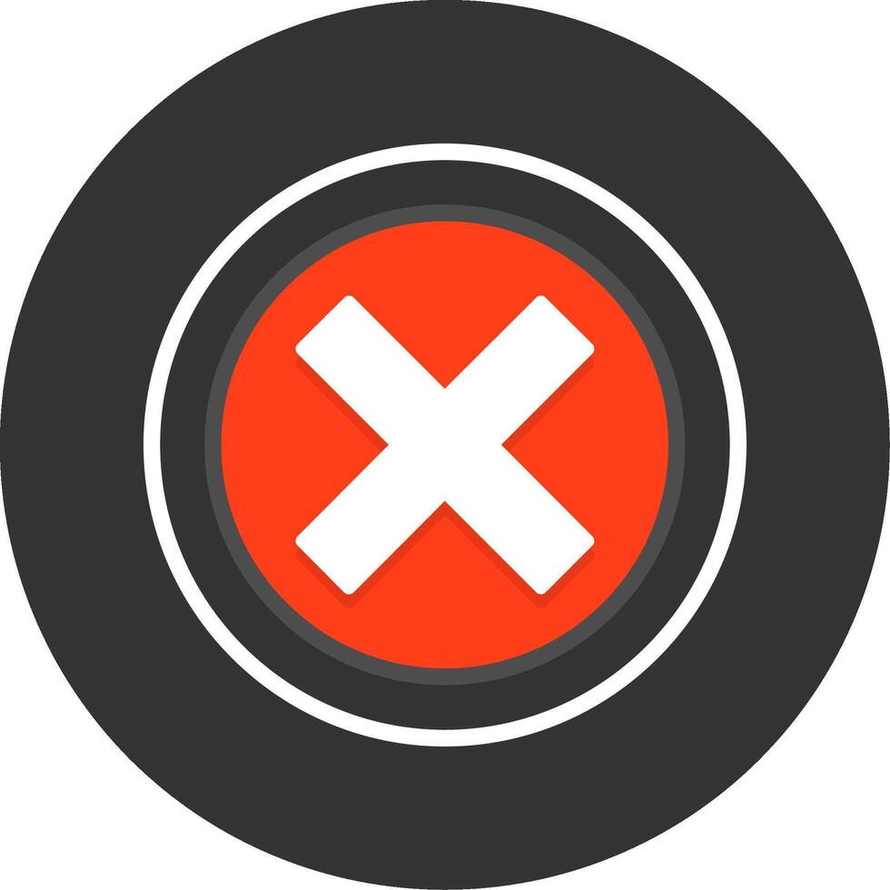 Crossmark Flat Grey Circle Style Icon vector