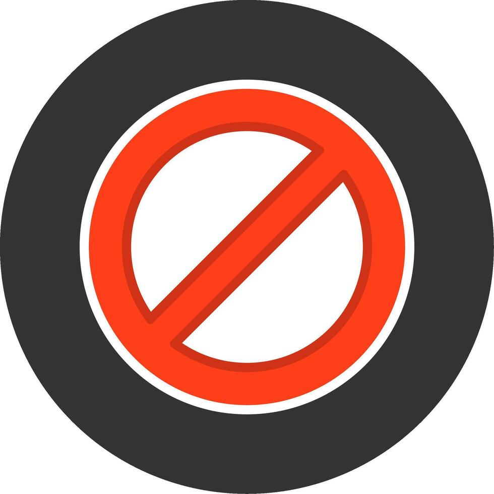 Banned Flat Grey Circle Style Icon vector