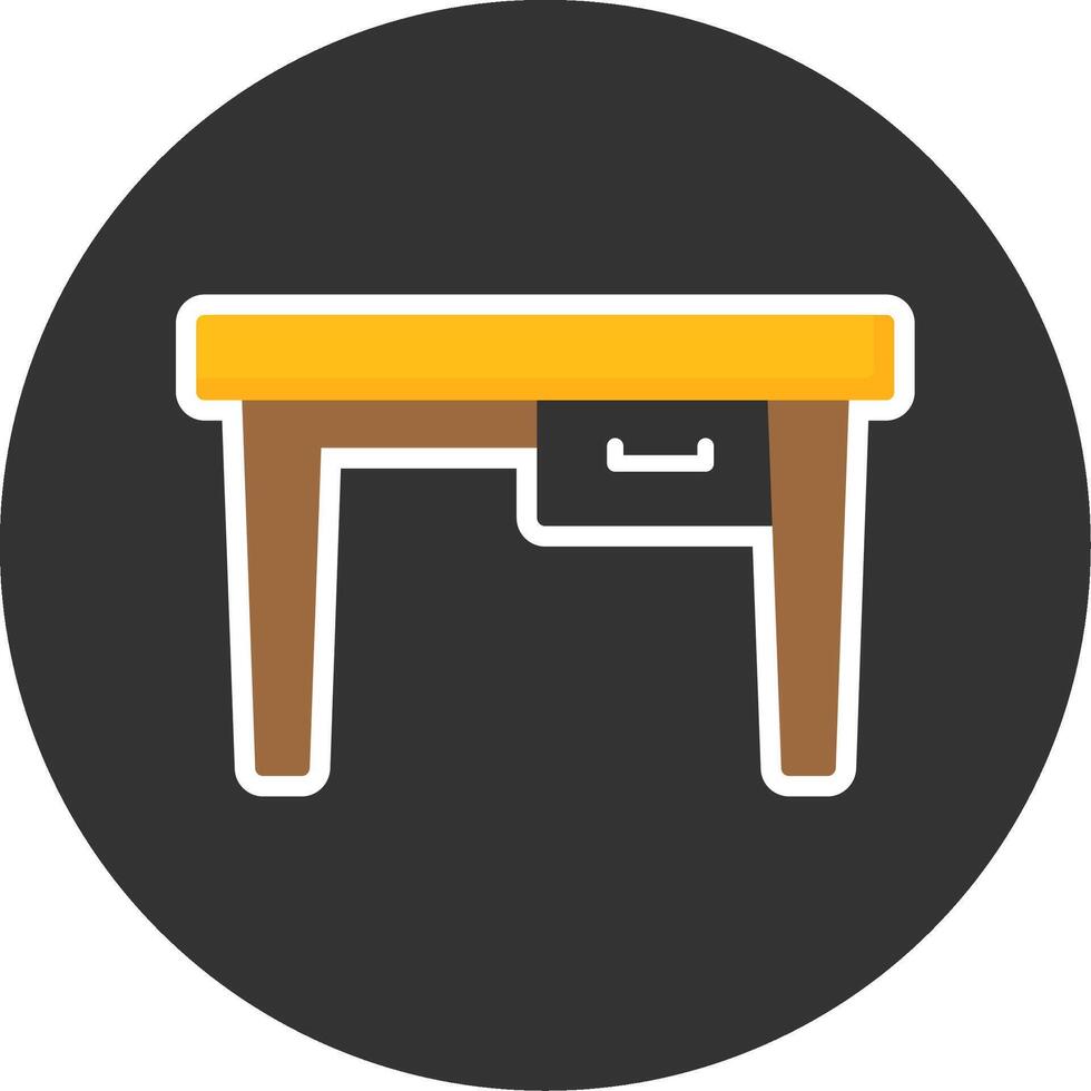 Table Flat Grey Circle Style Icon vector