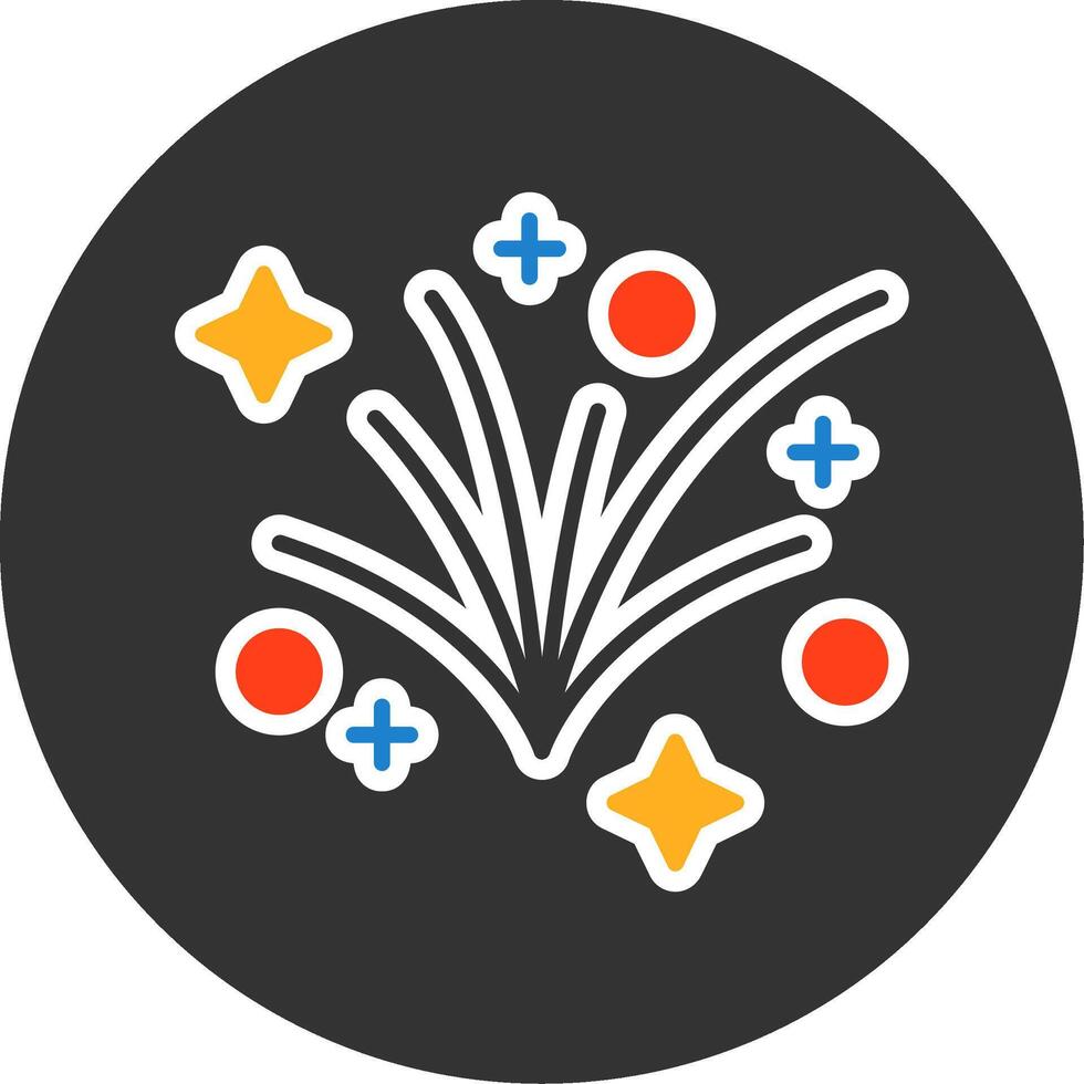 Fireworks Flat Grey Circle Style Icon vector