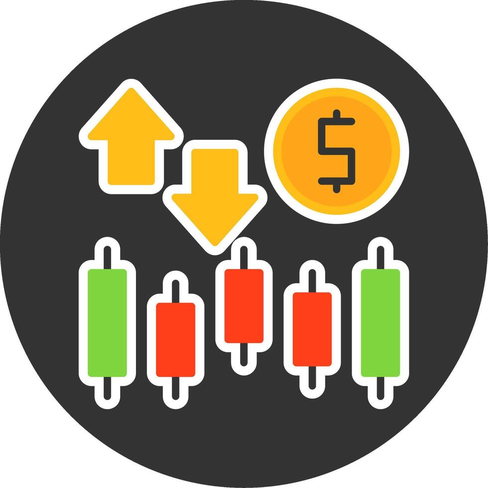 Stock market Flat Grey Circle Style Icon vector
