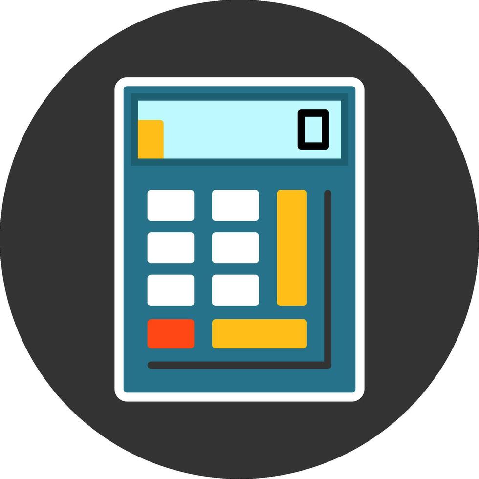 Calculator Flat Grey Circle Style Icon vector