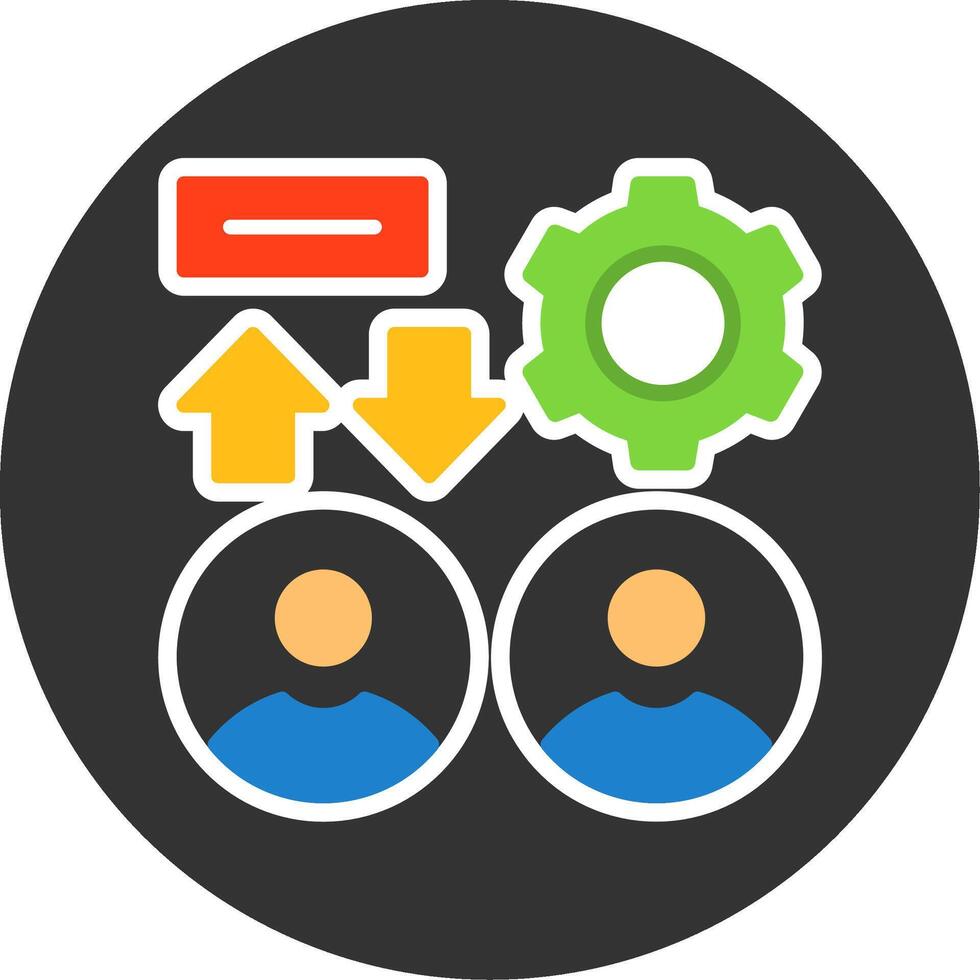 Teamwork Flat Grey Circle Style Icon vector
