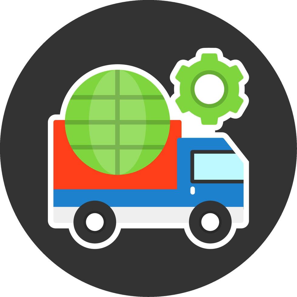 Logistics Flat Grey Circle Style Icon vector