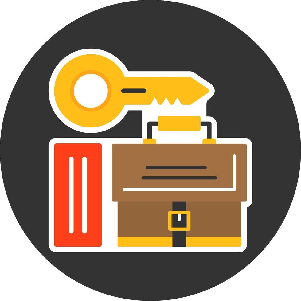 Key Flat Grey Circle Style Icon vector