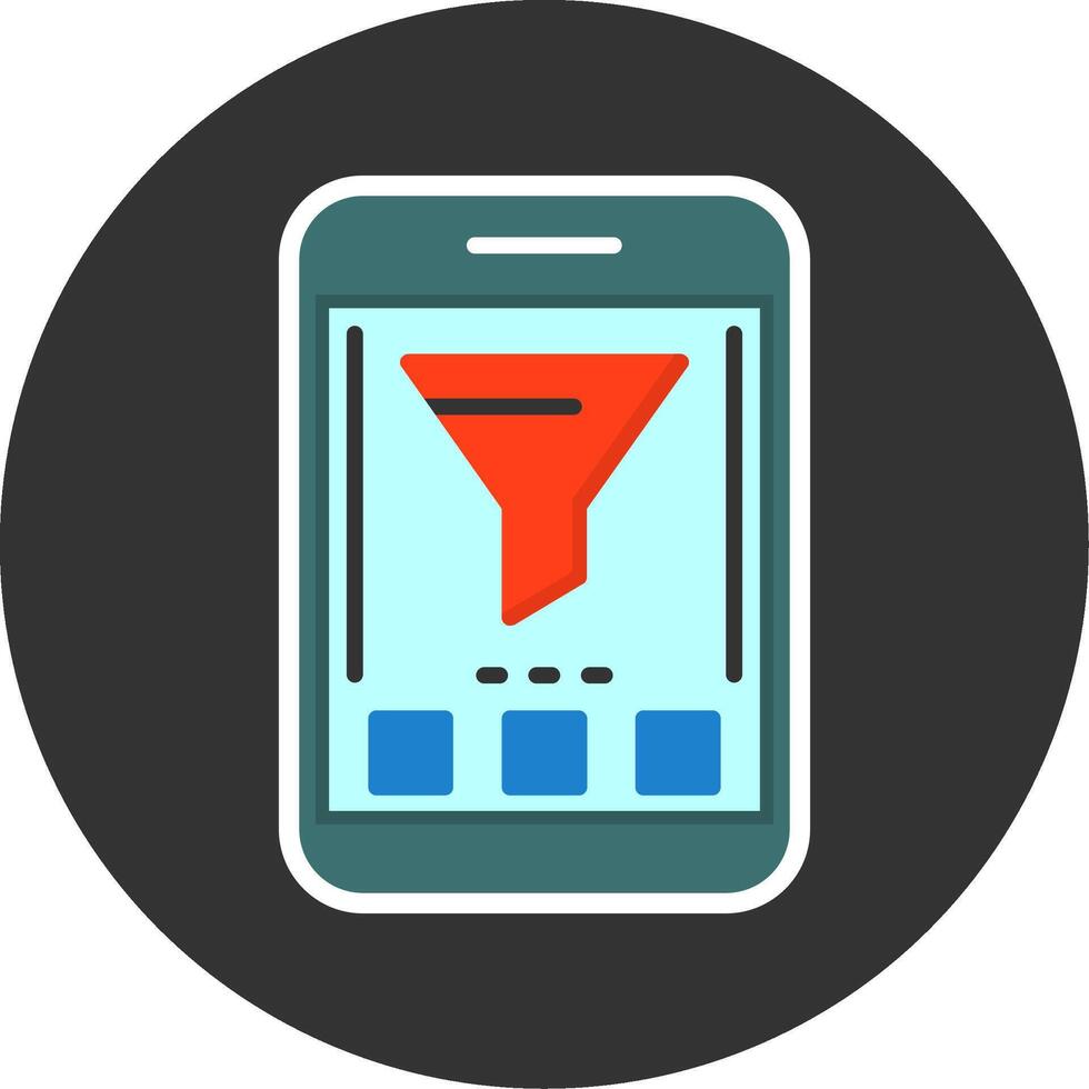 Filter Flat Grey Circle Style Icon vector