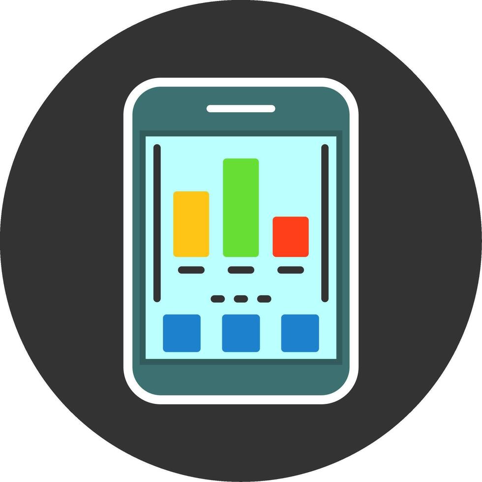 Chart Flat Grey Circle Style Icon vector