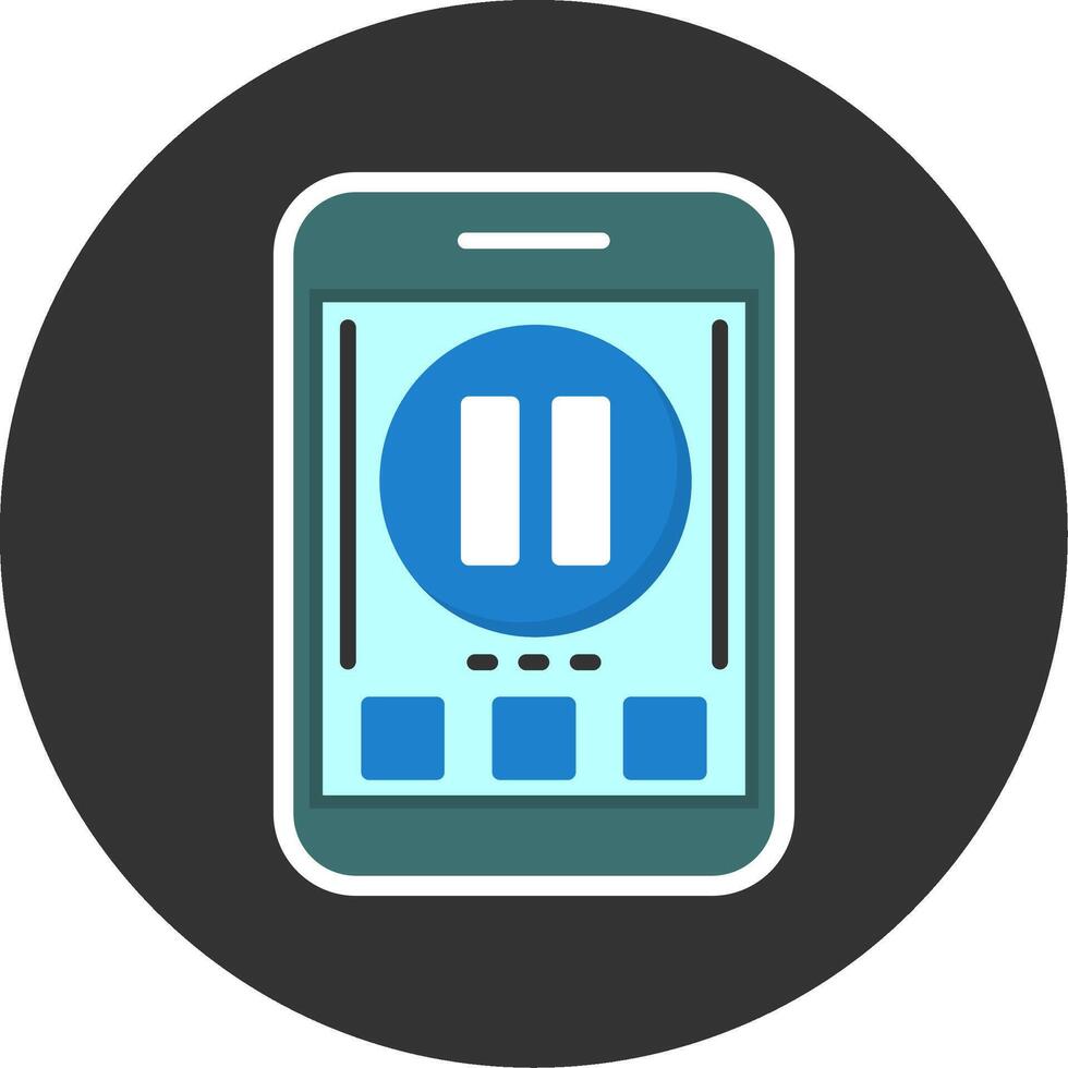Pause Flat Grey Circle Style Icon vector