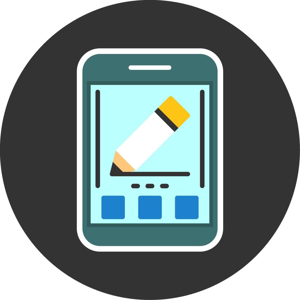 Edit Flat Grey Circle Style Icon vector