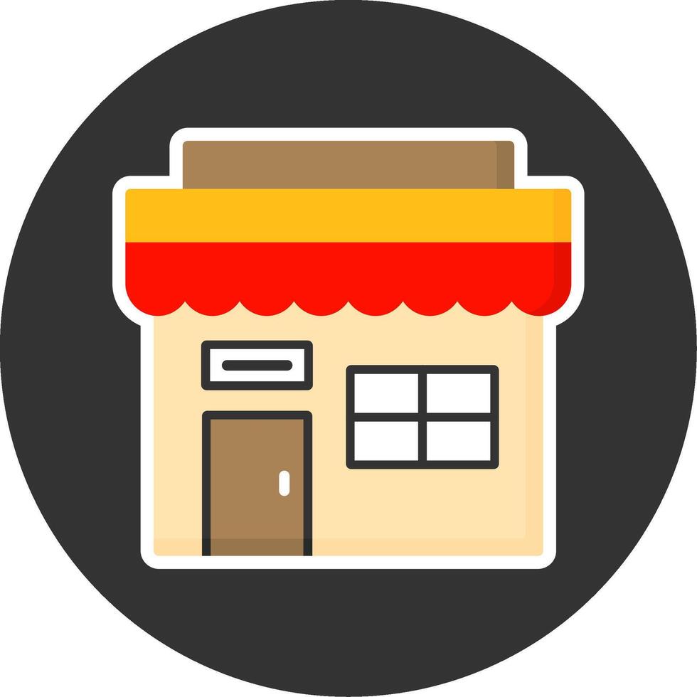 Storefront Flat Grey Circle Style Icon vector