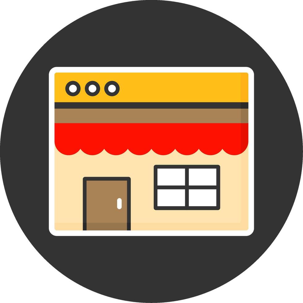Online Store Flat Grey Circle Style Icon vector