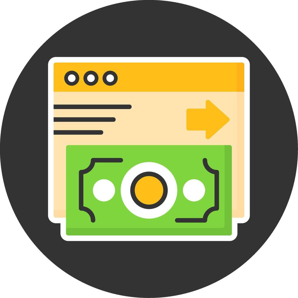 Online Payment Flat Grey Circle Style Icon vector