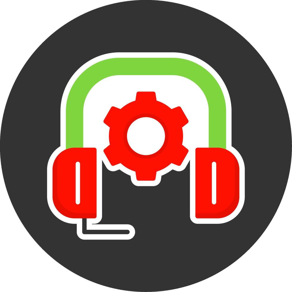 Customer Support Flat Grey Circle Style Icon vector