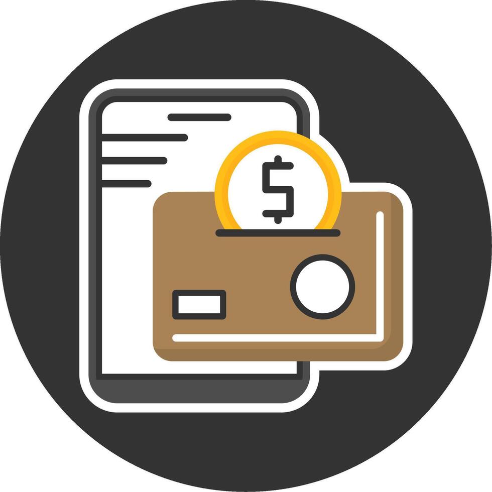 Digital Wallet Flat Grey Circle Style Icon vector