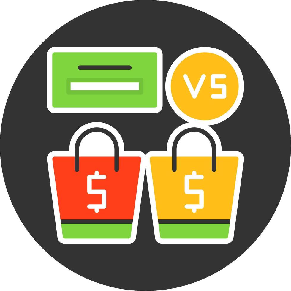 Price Comparison Flat Grey Circle Style Icon vector