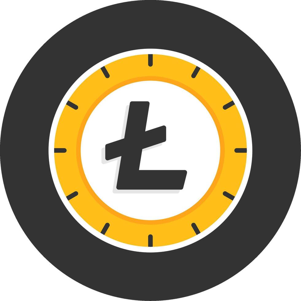 Litecoin Flat Grey Circle Style Icon vector