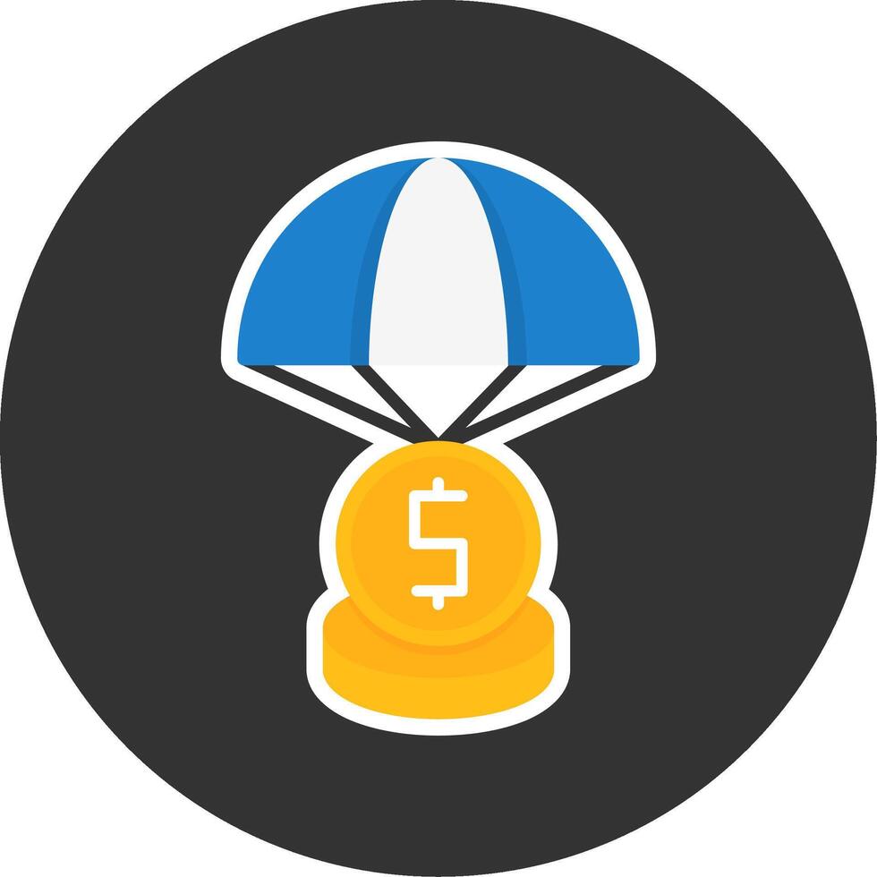 Bailout Flat Grey Circle Style Icon vector