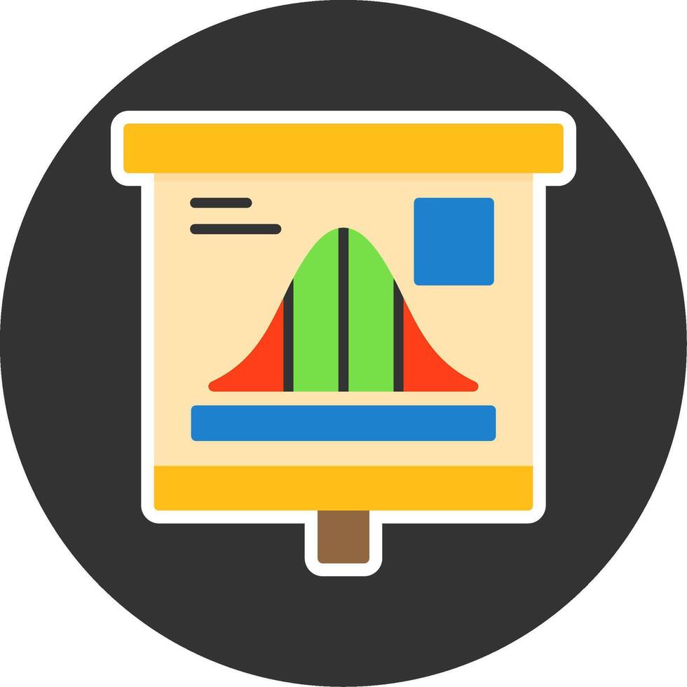 Bell Curve Graph Flat Grey Circle Style Icon vector