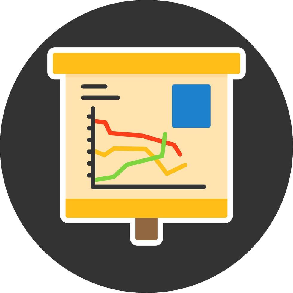 Multiple Line Graph Flat Grey Circle Style Icon vector