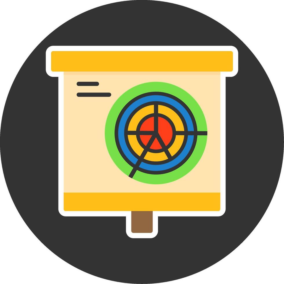 Radar Pie Chart Flat Grey Circle Style Icon vector