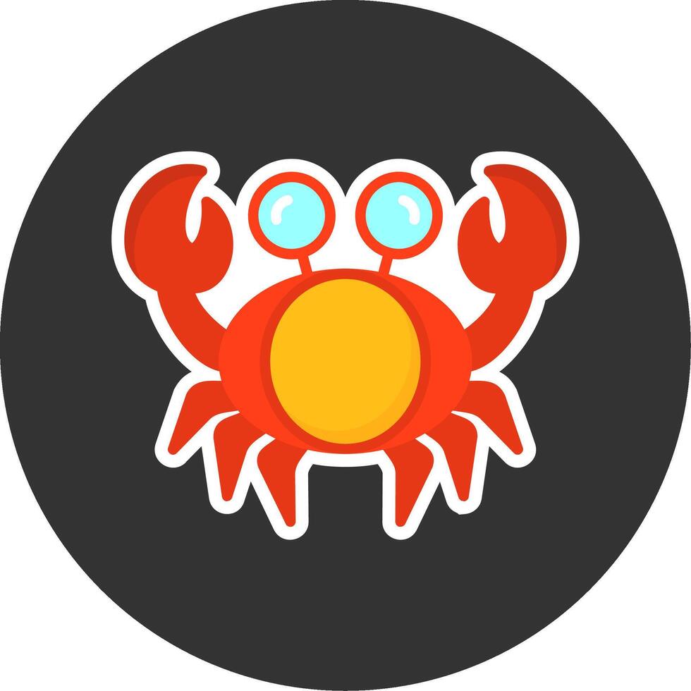 Crab Flat Grey Circle Style Icon vector