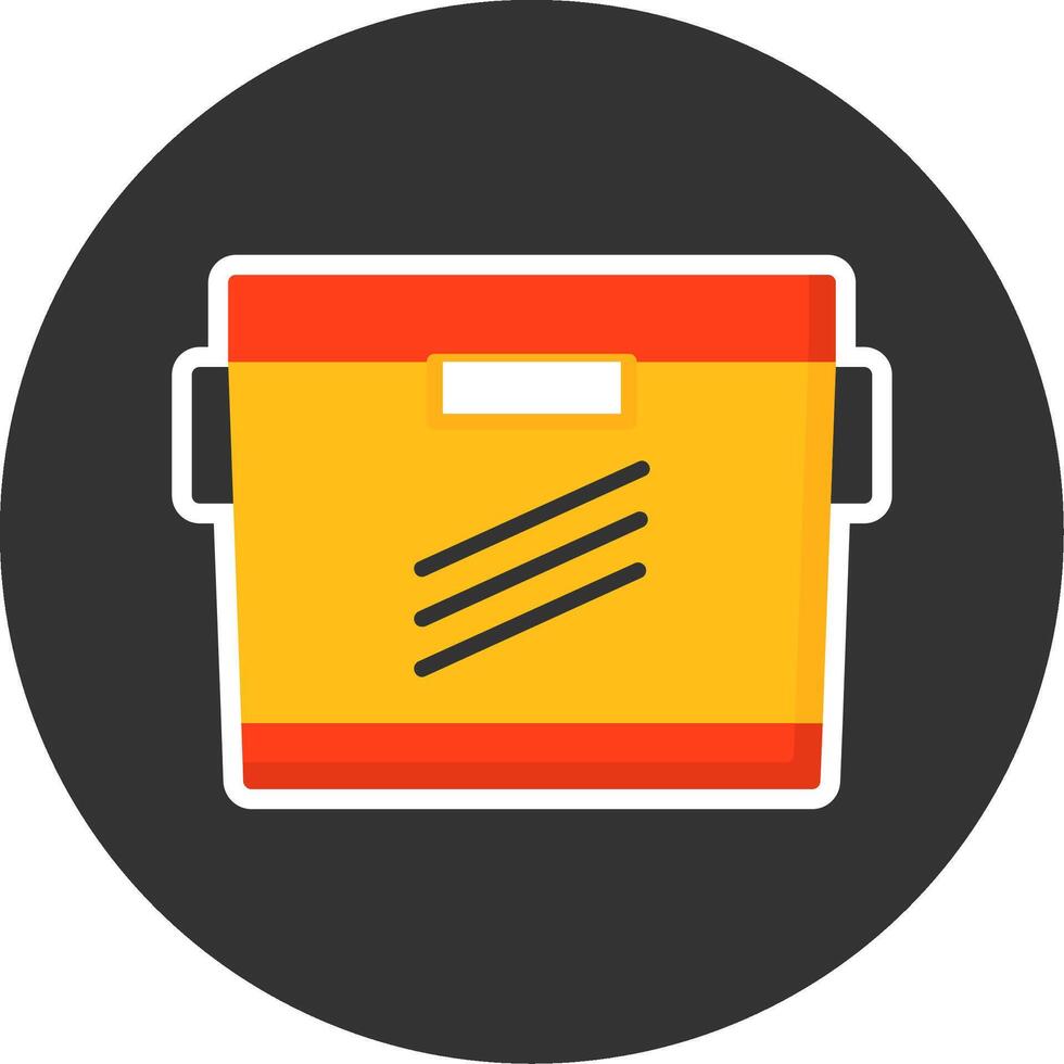 Cooler Flat Grey Circle Style Icon vector