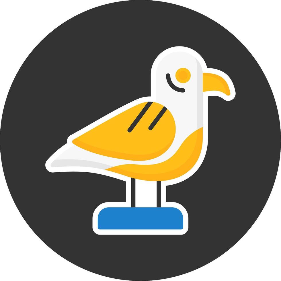 Seagull Flat Grey Circle Style Icon vector