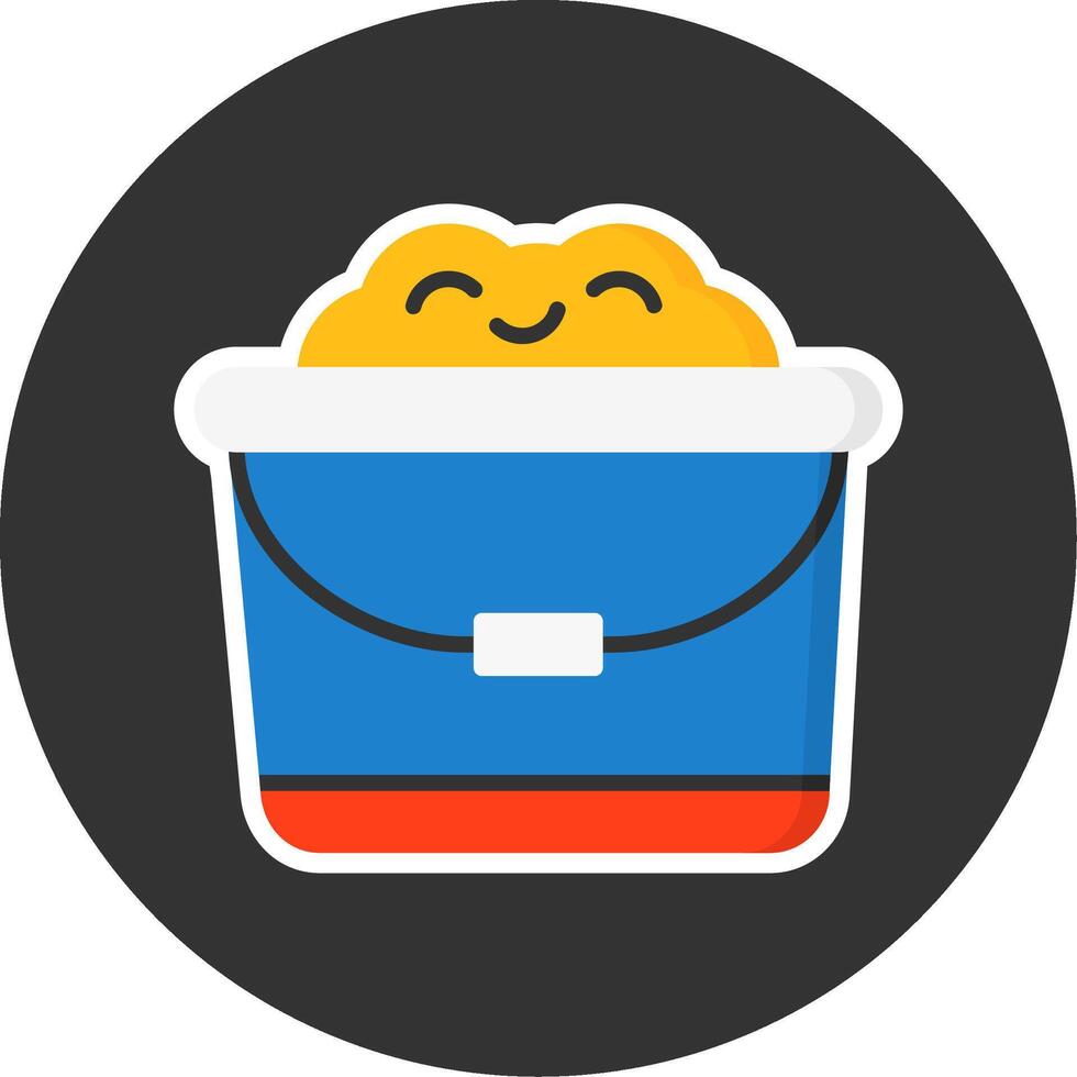 Sand bucket Flat Grey Circle Style Icon vector