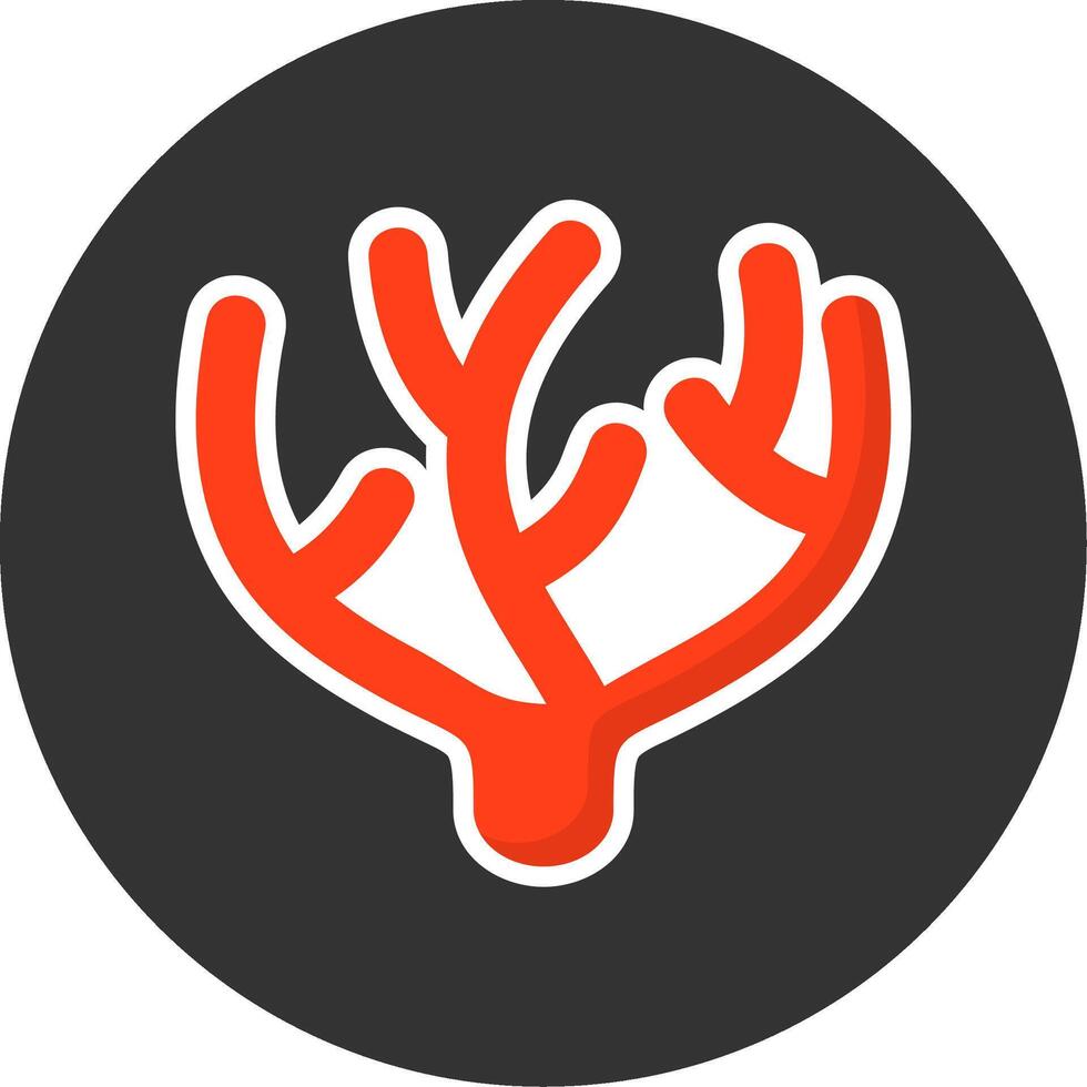 Coral Flat Grey Circle Style Icon vector