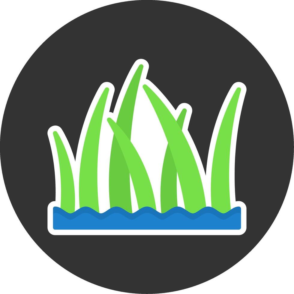 Beach grass Flat Grey Circle Style Icon vector