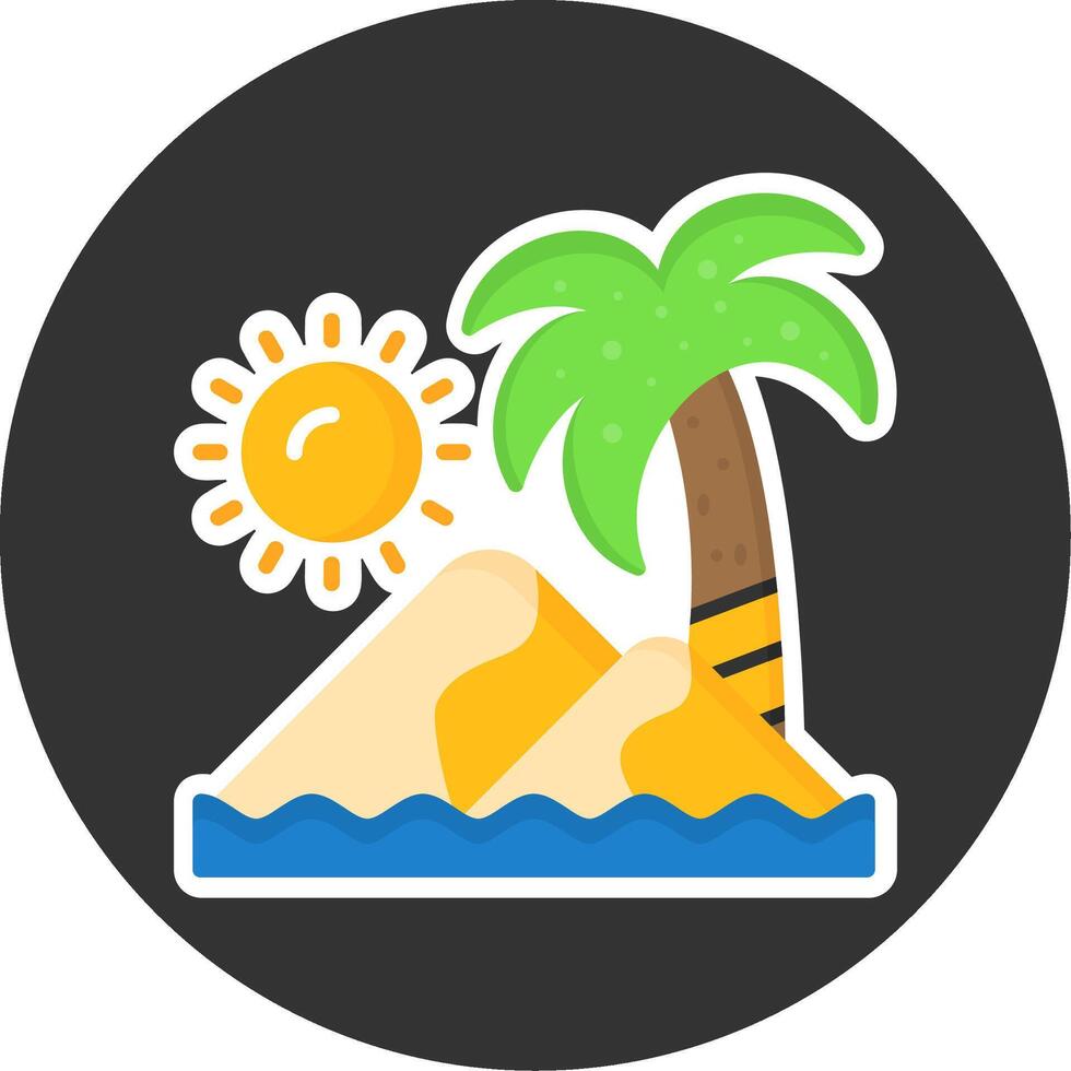 Sand dunes Flat Grey Circle Style Icon vector
