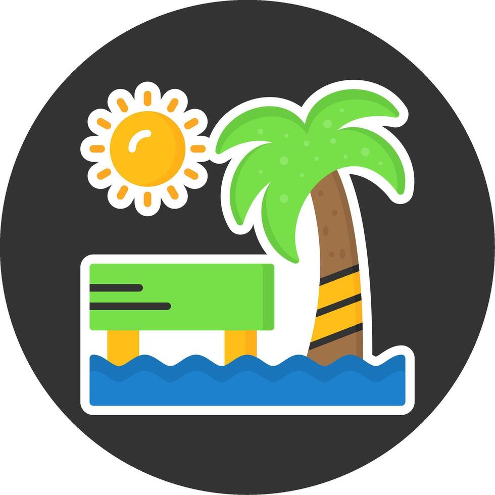 Beach concert Flat Grey Circle Style Icon vector