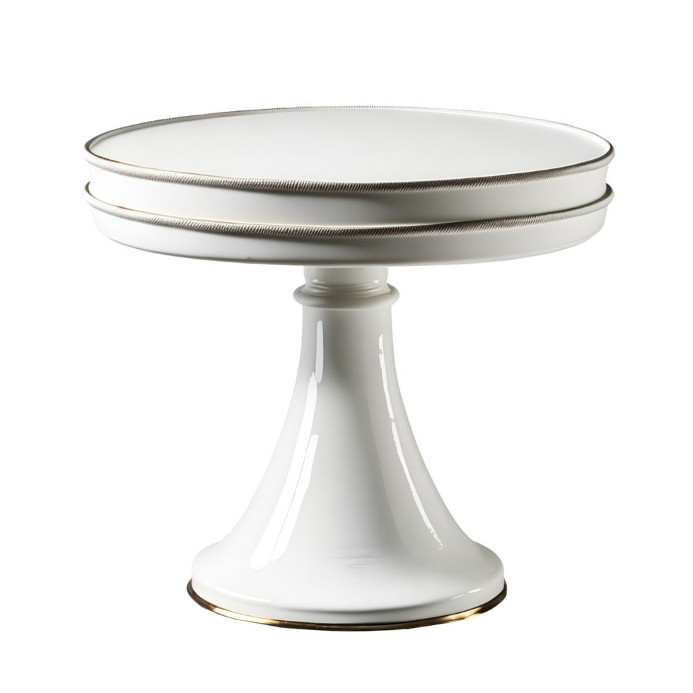 White round empty cake stand isolated on transparent background png