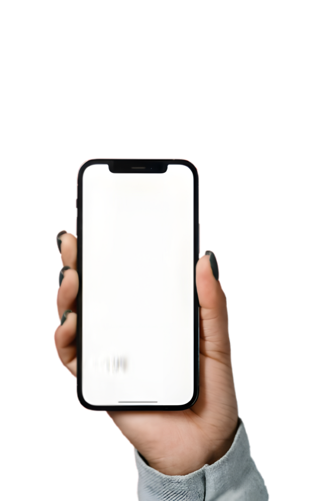 Mobile phone white mockup . png
