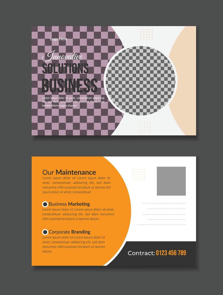 Corporate post card design for busines agency vector