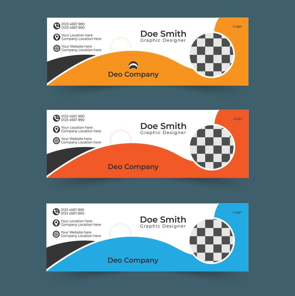 Corporate email signature design template, Business email signature design template vector