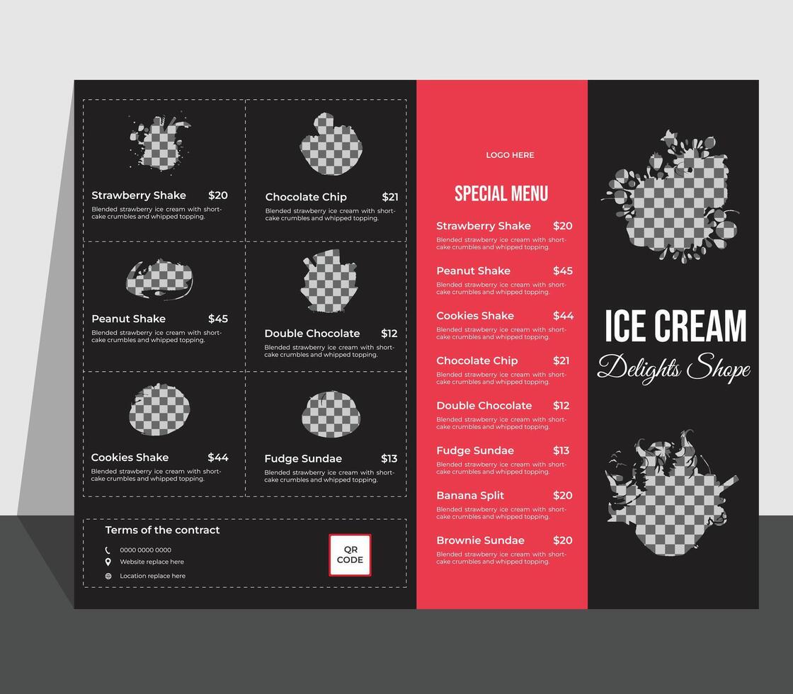 Chocolate bifold brochure design template, chocolate sale flyer design template vector