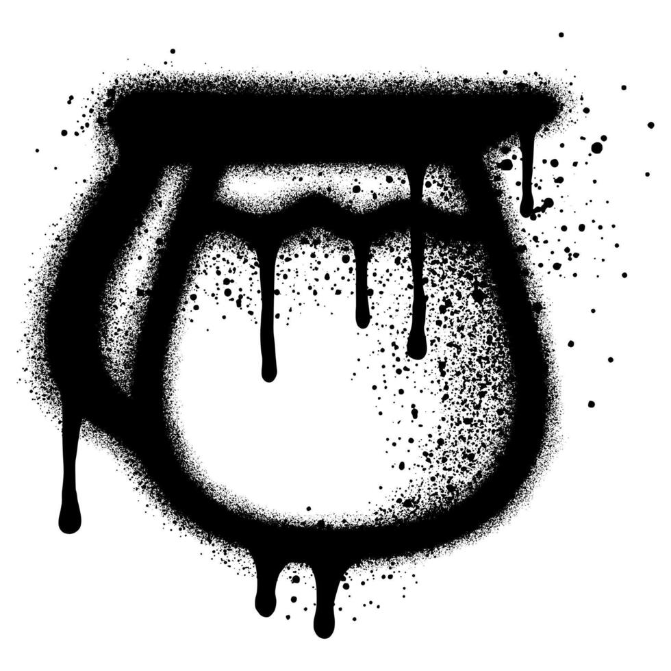 Coffee maker graffiti with black spray paint. vector