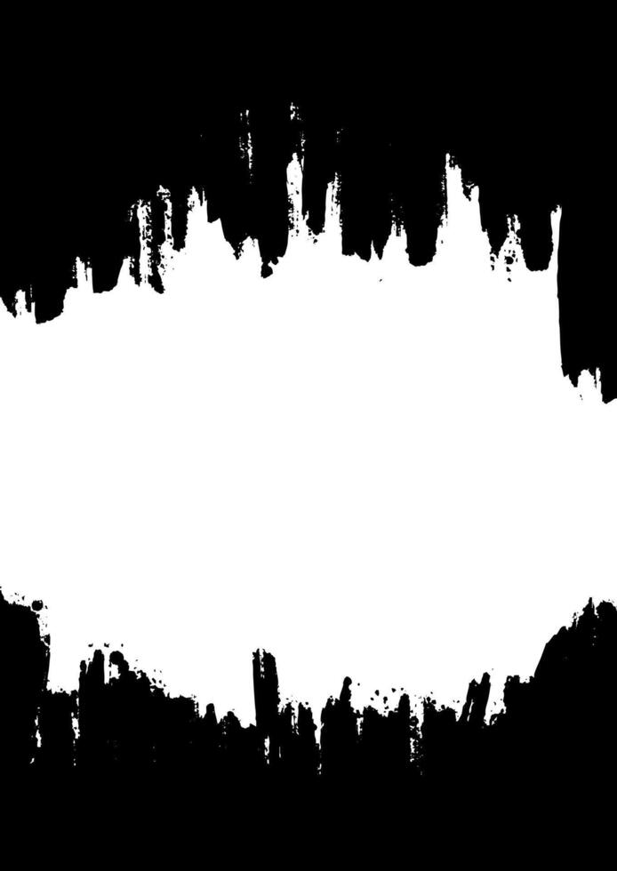Hand painted black grunge brush stroke background vector