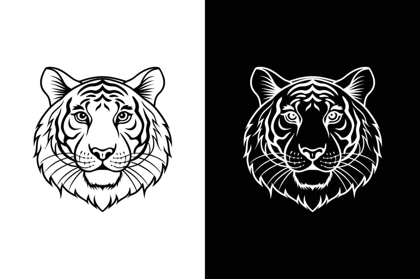 Silhouette of a Tiger. Clean Logo Icon design vector