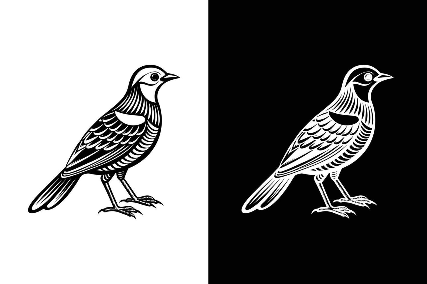 Stylish Bird Silhouette Icons. Art for White and Black Backgrounds vector