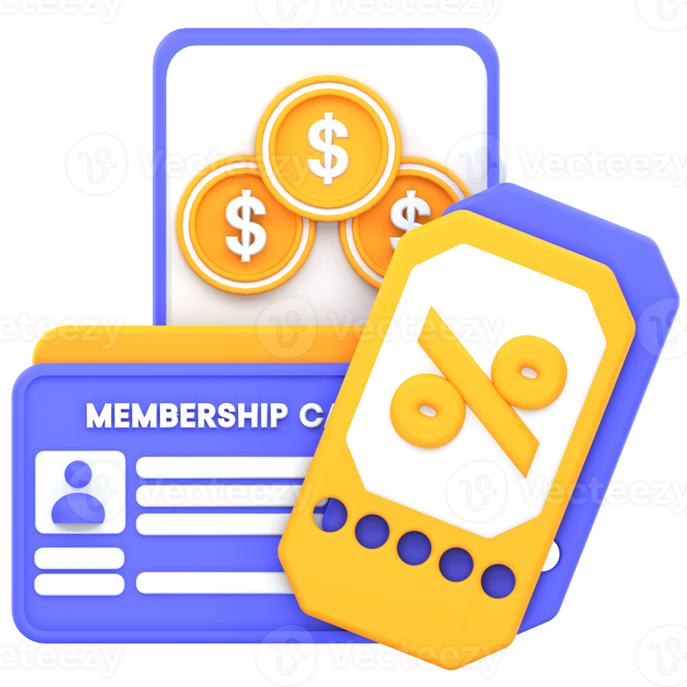 3d illustration mobile payment membership png