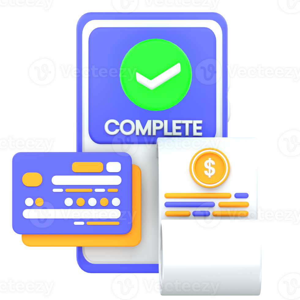 3d illustration mobile payment success png