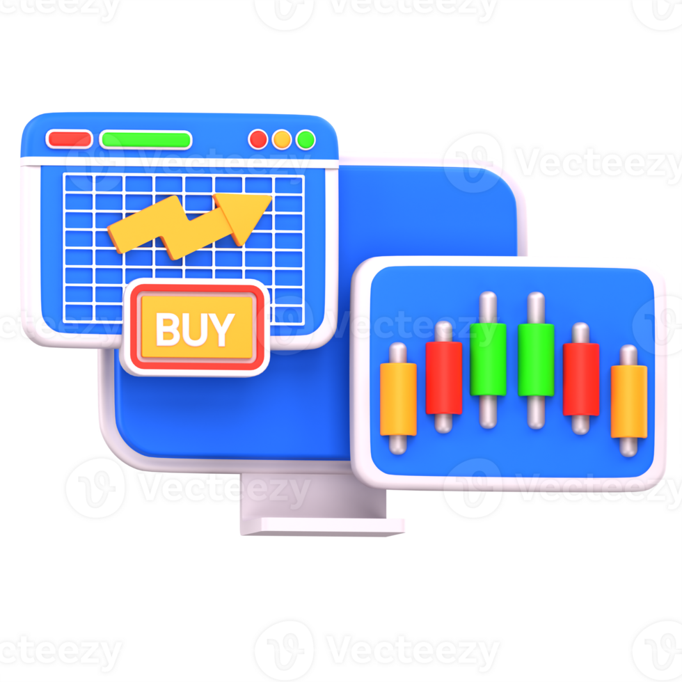 3d illustration buy stock market png