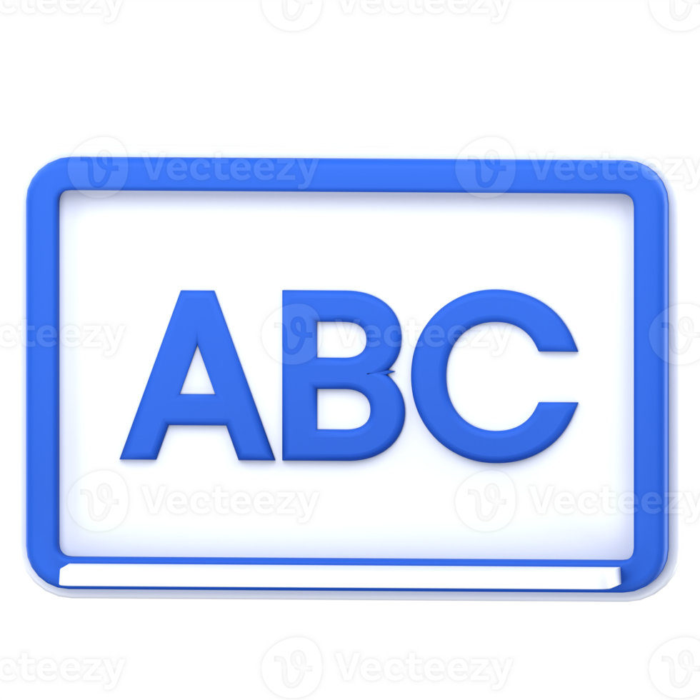 3d illustration whiteboard isolated on the transparent background png