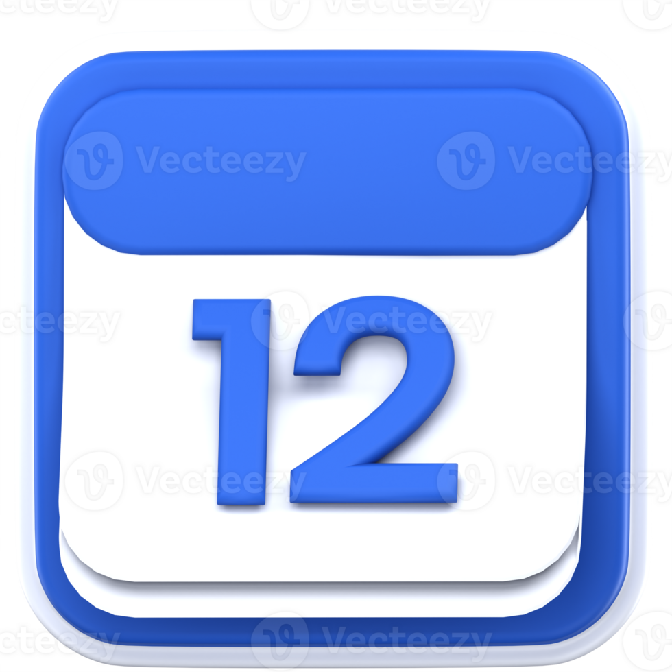 3d illustration calendar isolated on the transparent background png