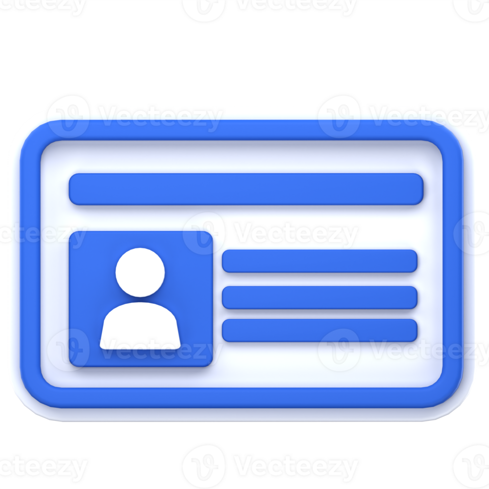 3d illustration student card isolated on the transparent background png