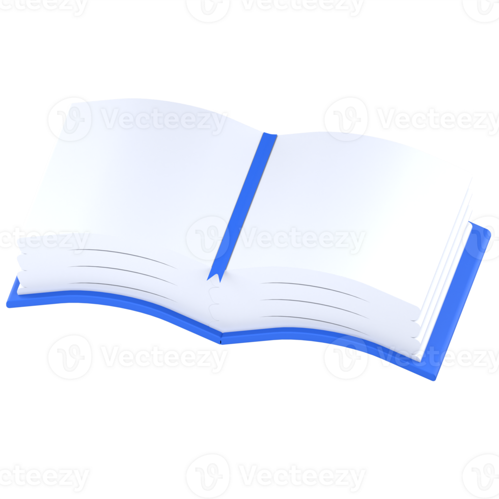 3d illustration open book isolated on the transparent background png