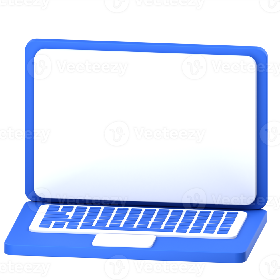 3d illustration laptop isolated on the transparent background png