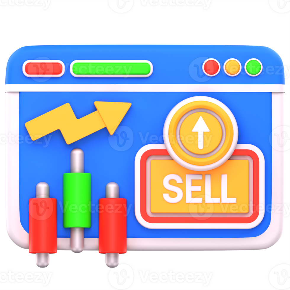 3d illustration sell growth market png